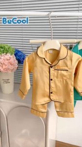 Bộ Pizama Lụa Trơn Dài BECOOL Bộ Pizama Lụa Trơn Dài Cho Bé Từ 8 - 27kg