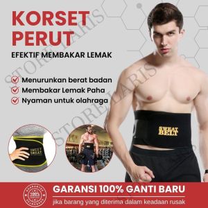 Korset Perut Pelangsing Pengecil Pembakar Lemak Buncit Sweet Sweat Waist Trimmer Belt Pria Wanita