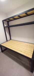 Helper room bed frame with shelf customize singapore/bomb shelter/store room/unity