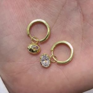 Trendy 925 Silver Drop Earrings for Women Featuring 1-Carat Oval-Cut Moissanite Stones.