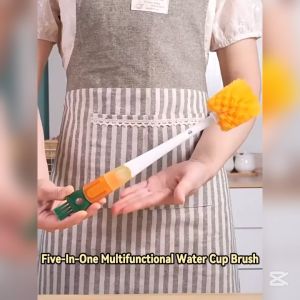 5 IN 1 Bottle Brush Cleaning Brush Tools Detachable Tubular Cleaning Brush Multi-Functional Cleaner Brush多功能五合一杯刷长柄胡萝卜