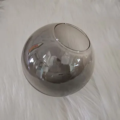 Glass Globe Light Shade Milk White Frosted Amber Color round Single Mouth Shell Lampshade Chandelier Creative Accessories