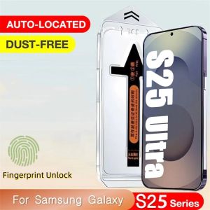 For Samsung Galaxy S22 S23 S24 S25 S26 Plus S25 S26 Ultra S23 S24 S25 FE Full Cover Fingerprint unlock One-click Tempered Glass HD Clear Screen Protector Film