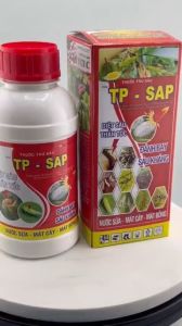 Giải pháp phòng trừ RỆP SÁP MÍT TP-SAP  THUỐC DẠNG SỮA - không nóng bông và không nóng trái phun an toàn cho giai đoạn bông và trái non  Thành phần: gồm 3 hoạt chất ● Profenofos (510 g/ lít) ● Thiamethoxam (1g/ lít). ● Chlorfluazuron (1g/ lít).  Công dụn