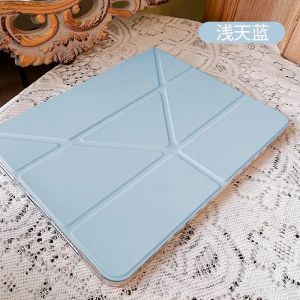 Acrylic iPad Protective Case Foldable Shockproof Anti-Bend with Pen Slot for Apple pro 11 10.9 Inch 10.2 Inch Tablets Clear Shell