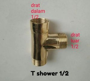 Sambungan T Shower 1/2" Bahan Kuningan