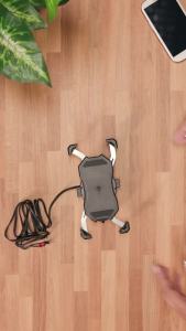 iMESTOU Motorcycle Wireless 15W Qi/USB Quick Charger 3.0 Phone Holder 2 in 1 Mount on 22-32mm Handlebar or Rear-View Mirror Fast Charging for 3.5-6.8 inch Cellphones