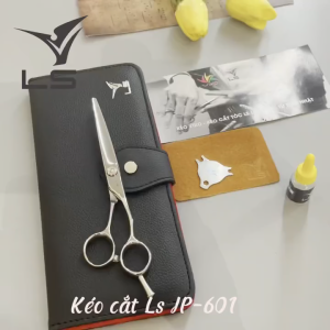 Tăng lược Pro 25 Kéo Cắt Tóc VLS JP601 Lưỡi Thẳng Quai Offset Phẳng Đỡ Ngón Tháo Rời / Kéo được làm 100% bằng thép Nhật