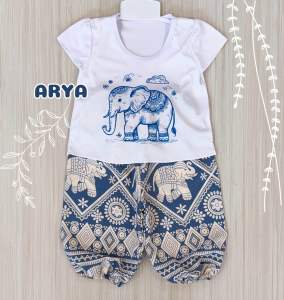 ชุดเด็ก ลายช้าง ลายไทย สงกรานต์ (รหัสDD88) งานพร้อมส่ง 6-24เดือน น้ำหนัก6-11กิโล ใส่สวยและน่ารักมากๆ เสื้อ+กางเกง เด็กหญิง