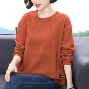 Ladieswear Casual Sweatshirt Female 100.00kg Loose Plus Size Cotton Spring and Autumn Clothing 2023 New Arrival Middle-Aged and Elderly Western Style Top