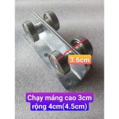 (Sắt dày)1 cái Bánh xe dày tải nặng chịu lực treo cửa lùa mái xếp dùng chạy máng cao 3cm rộng 4cm và rộng 6cm