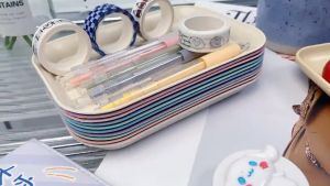 Johor Seller | Pallet Plastic Tray Food Bread Pan Rectangular Storage Household Kitchen Supplies Hotel Service Tray Dessert