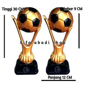 Trophy Piala Bola Emas Tinggi 30 cm Unik Aesthetic Murah
