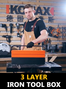 CHUANGCHAO 3 Layers Metal Cantilever Tool Box Storage Heavy Duty Steel Metal Toolbox Spanar Box Storage Hammer Ratchet Diy Tools