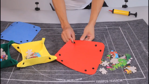 [SG Ready Stock]Puzzle Storage Blanket Mat Set Portable Folding 3D  with 6 Drawer/Felt Lid Bracket for Classification
