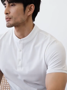 เสื้อโปโลคอปก Henley สไตล์เกาหลี – เสื้อเชิ้ตแขนสั้นผู้ชาย Slim-Fit ตู้เสื้อผ้าเก๋ไก๋และอเนกประสงค์ระดับพรีเมียมที่จําเป็น