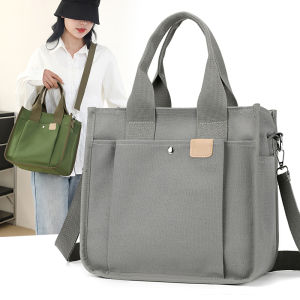 New Summer Womens Canvas Tote and Crossbody Meal Bag