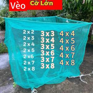 Vèo tráng nuôi cá ốc ếch mùng có kích cỡ 4x4m đến 4x8m và 2 x4 2 x 3 2 x 2m và chiều cao có 15m và 2m