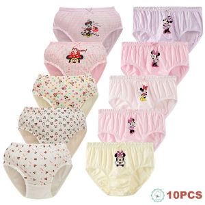 5/10 Pieces Cotton Girls Panties Soft Children Triangle Underwear Cute Minnie Print Cartoon Character Comfortable Girls Briefs