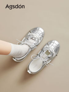 Agsdon | Sports Mary Jane Shoes Women Silver Ballet Style