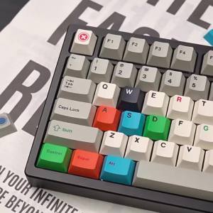 Retro Red Green Lights Theme Keycaps Dye-Sublimation Cherry Profile PBT Keycaps 161 Keys Large Sets For Mechanical Keyboard
