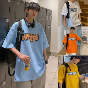 Size M-3XL 【Xanh Dương Trắng Vàng Đen Xám Cam 6 Màu】áo Thun Nam In Chữ Chất Lượng Cao Áo Thun Ngoại Cỡ Tay Ngắn Thường Ngày Cho Nam Và Nữ Áo Thun Cặp Đôi