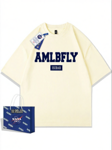 NASA Collab Simple Letter Print Cotton T-Shirt