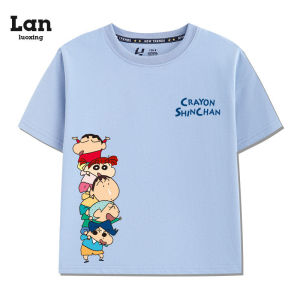 Bandai | Cartoon Childrens Short-sleeved T-shirt - Summer Pure Cotton Crayon-style Xiaoxin Trendy Boys or Girls Half-sleeve Top Summer
