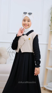 Gamis Anak Perempuan Ayda Terbaru 3-12 thn bahan Rayon Premium Mix Knit / Gamis Rompi Anak Dress Anak / Gamis Tanggung / Gamis Syari Muslim Lebaran / Gamis Polos / Gamis Hitam