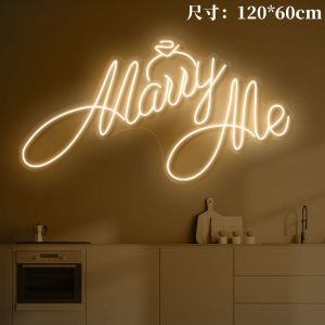 Neon Wedding Birthday Lights Glowing Words Engagement Proposal Light Modern Minimalist Bedroom Decor Hand-Drawn Illustration