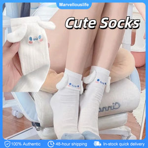 Kawaii Sanrio Mid-tube Socks Cute Cinnamonroll Spring Summer Stockings Soft Lolita Gift Socks