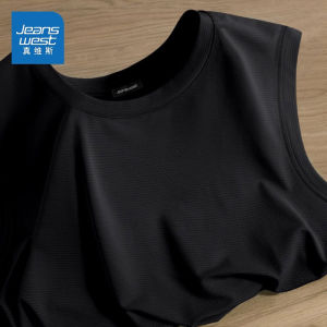 Jeanswest Quick Dry Ice Silk Thin Sleeveless Outdoor Cycling Cool T-Shirt Mens Summer Fashion Urban Style Polyester Fiber