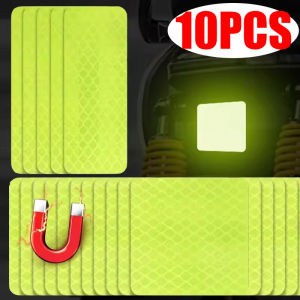 10PCS Magnetic Reflective Sticker Car Door Warning Strip Safety Decal Night High Visibility Tape Anti Collision Guard Auto Reflector