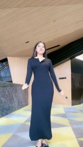 Dress Panjang Fitted Long Dress Super Nyaman Slimfit Dress Bodycon