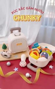 Đồ chơi gặm nướu lục lạc 10 món có hộp đựng vali ngộ nghĩnh cho bé