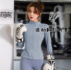 Women Mesh Back Front Zipper Sports Jacket Long Sleeve Sportswear Tops Ladies Workout Yoga Top Running Activewear Top Jackets