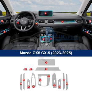 For Mazda CX 5 2023-2025 Car Interior TPU Protector Anti-scratch Film Auto Protective Transparent Anti-tear Stickers Accessories
