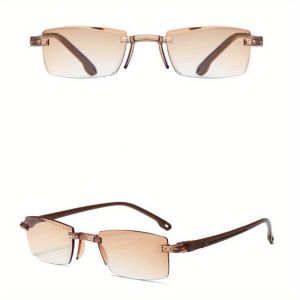 Light Brown Prescription Reading Glasses for The Elderly with A Prescription Reading Suitable for Both Men and Women