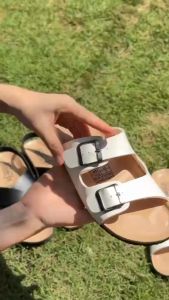 PUK01 -  Dép Đế Trấu BIOLINE Official Quai Da Pu Thiết Kế Hai Quai Ngang Lót Pu Kem Chống Nước