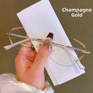 JIFANPAUL | Fashion Rimless Diamond Cut High-End Anti-Blue Light Young-Looking Glasses