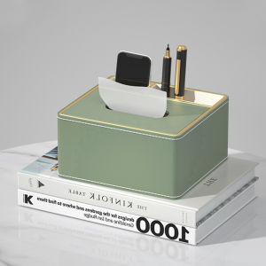 Square tissue box Leather home coffee table remote control multifunctional storage box