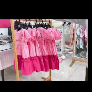 Đầm gấu Váy Gấu Lotso tay nhúng xinh xắn cho Bé Gái size 8-27kg