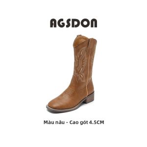 Agsdon | Giày Mũi Dài Màu Nâu Đất
