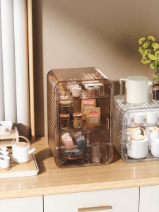 LifeStow Acrylic Display Case Mug Storage Organizer Desk Storage Stackable Magnetic Dustproof Box Water Cup Storage Rack