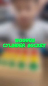 Hntob Wooden Cylinder Knobbed Sockets Montessori Educational Kids Toy Toddler Toys