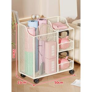 QINQI | Wheeled Multi-tier Storage Basket Yoga Mat Holder Organizer