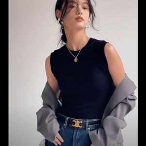 (SG InStock) Slim Figure Outfit Round Neck Tank Top (Crop Top Blouse Cotton Top Singlet Athletic Top. Cropped Top) - SNP01