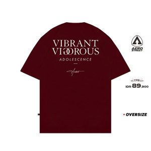 Aerostreet T Shirt Oversize Visio Merah Bata Kaos FBDAA