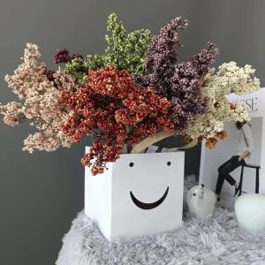 Artificial Flowers Plant Winterberry Wedding Bridal Bouquet Festival Home Room Table Vase Outdoor Yard Bonsai Festival Diy Gifts