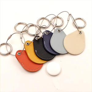 Leather Case for Airtags 2021moto tag 2024 as accessories with keychain connect Tracker/locator for key bagdog collarAirtag holder sleeve cover protect finder (BlackBrown)